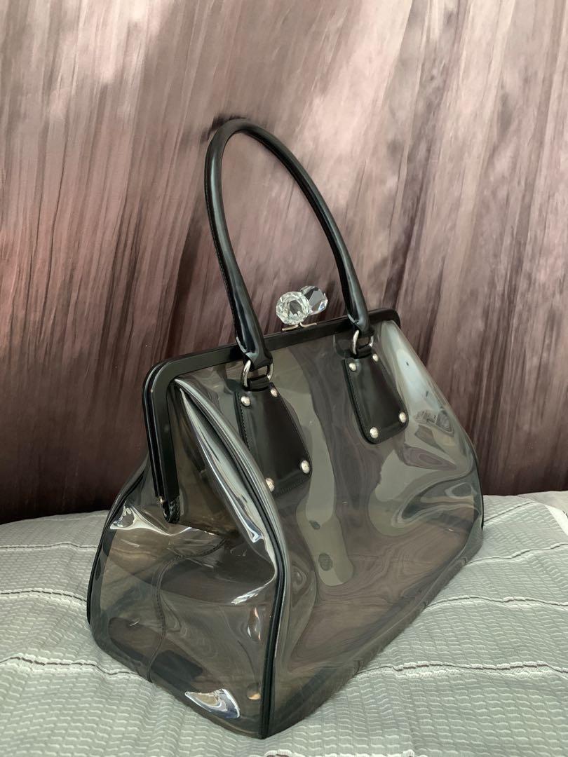 Prada Transparent PVC Diamond Clasp Bag, Luxury, Bags & Wallets on Carousell