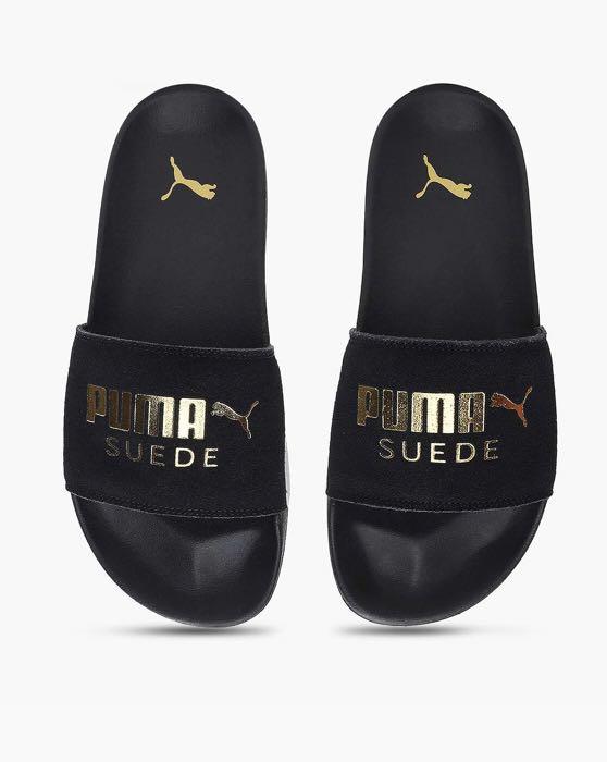Suede sales puma slides