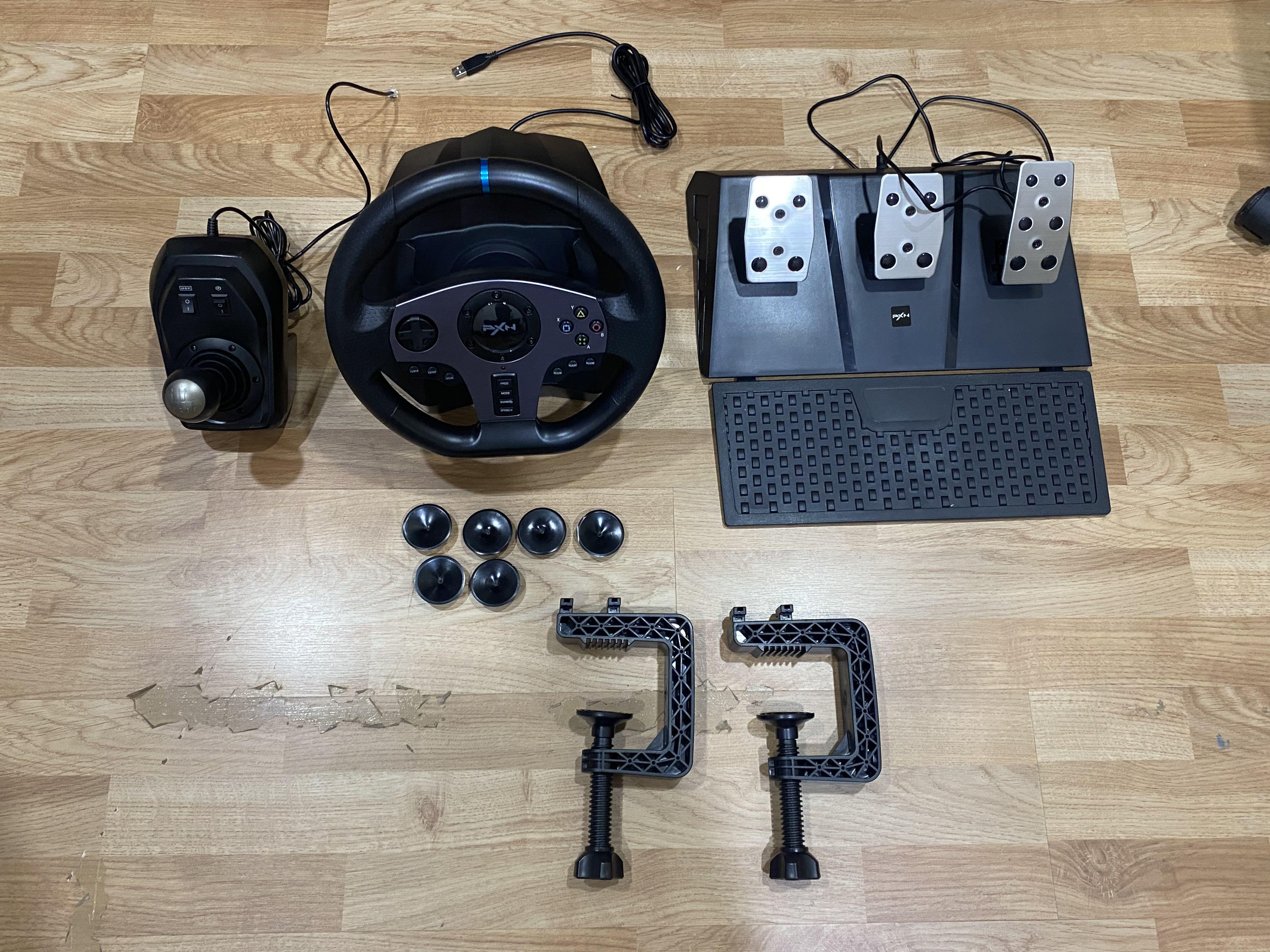 PXN V9 Gaming Racing Wheel ( Wheel, Pedals & Shifter. Full set), Video