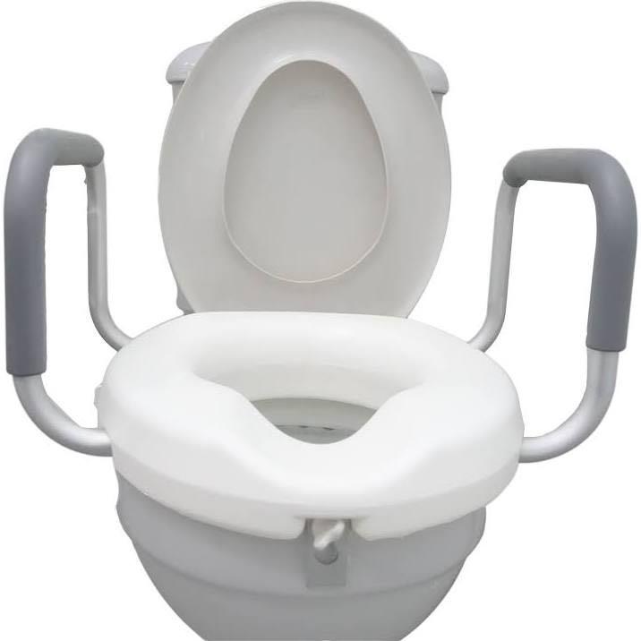 Raised toilet seat with Armrest, Health & Nutrition, Assistive