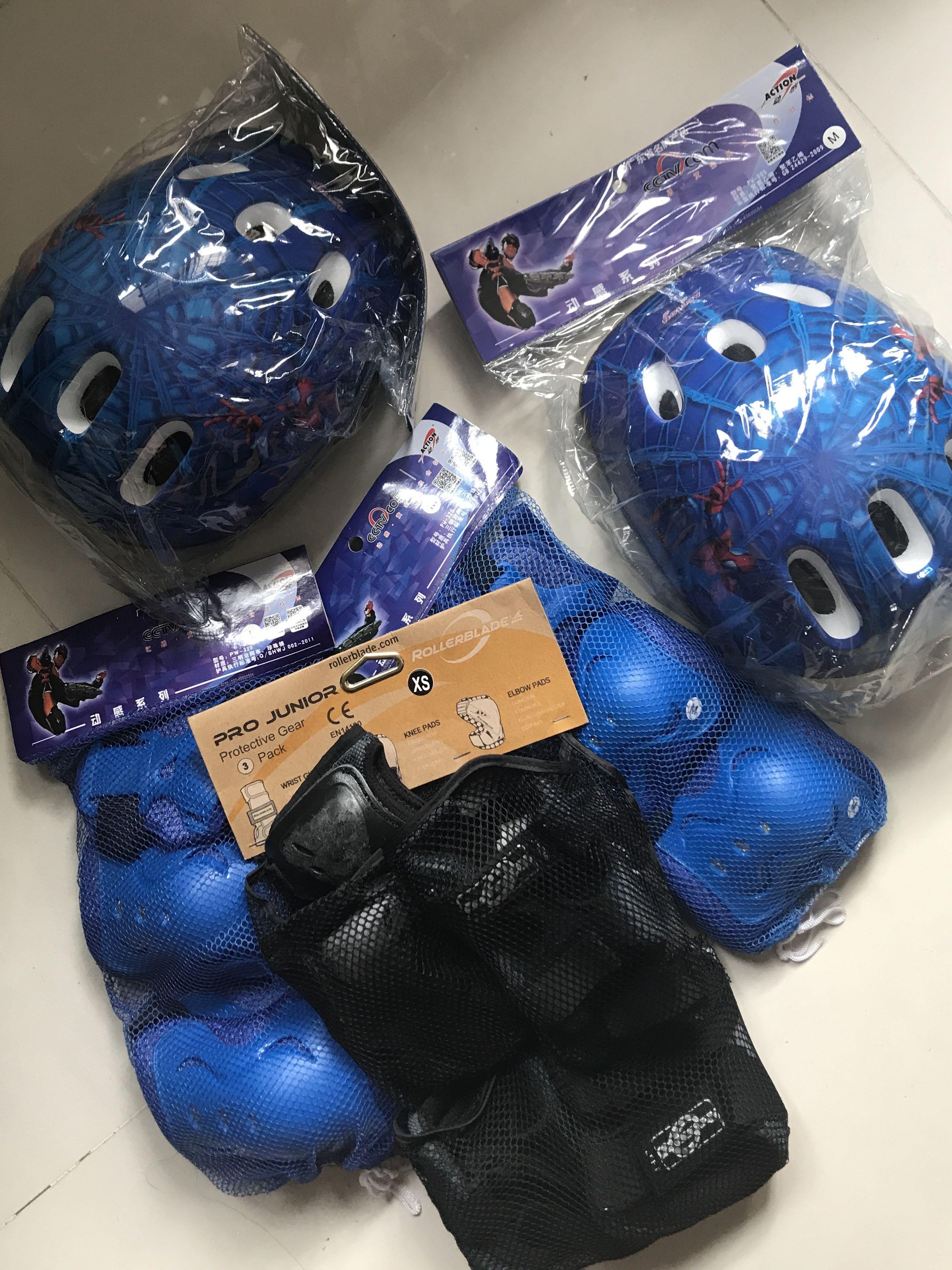 Rollerblading Protective Gear Guard Elbow Knee Wrist Pad Spiderman Helmet Sports Equipment Other Sports Equipment and Supplies on Carousell