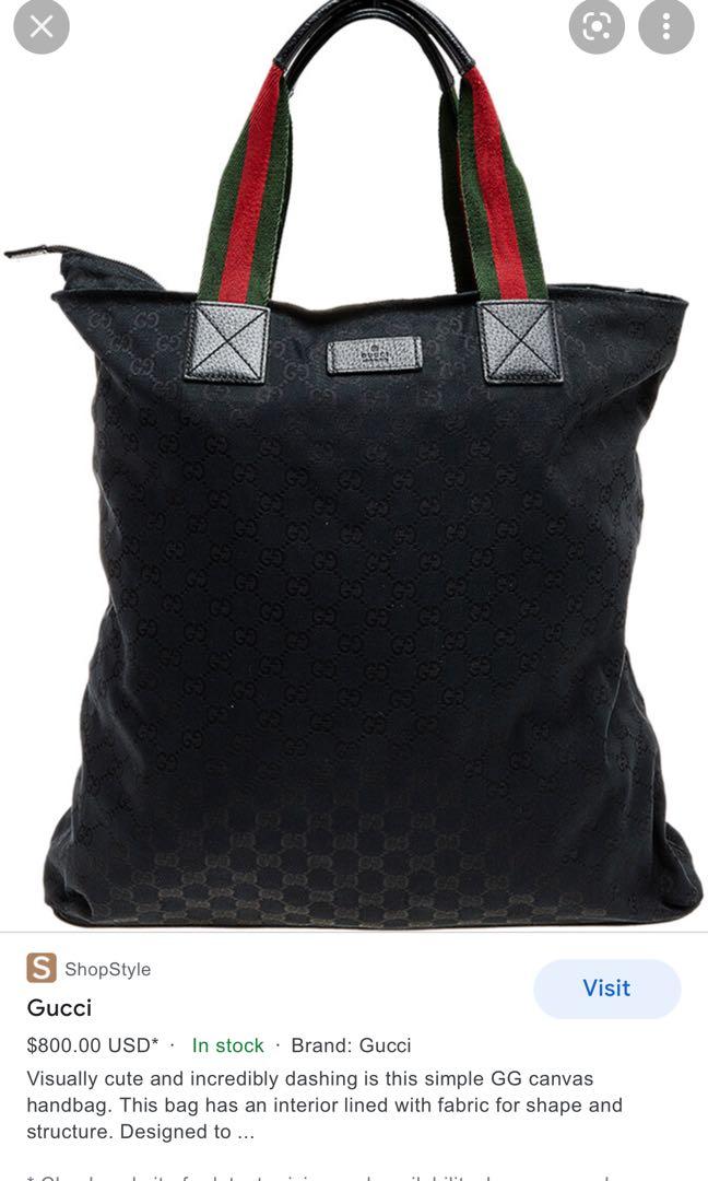 STEAL!!* ❗️PRICE FIRM❌NO LOWBALLERS❗️🔥RRP $1690🔥 💖 💯 Authentic Gucci GG  Monogram Sherry Line Canvas and Leather UNISEX Large Web Handle Vertical  Tote Shoulder HandBag in Black Monogram with Leather Base 💖, Women's