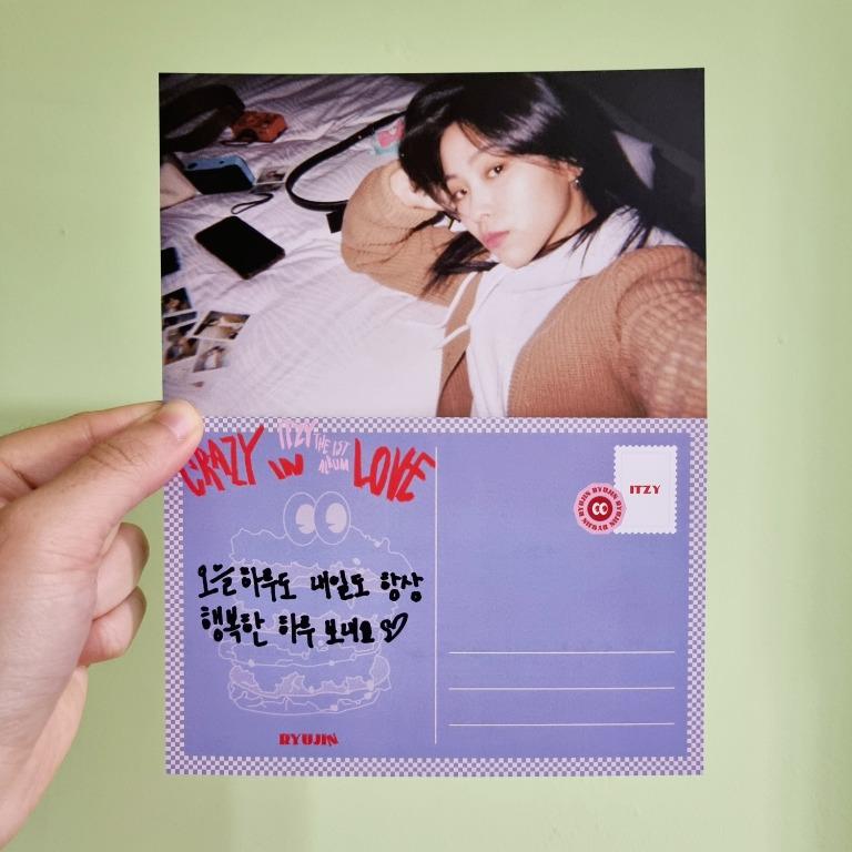 ITZY Crazy In Love Loco Soundwave Fansign RYUJIN Message Postcard OFFICIAL 