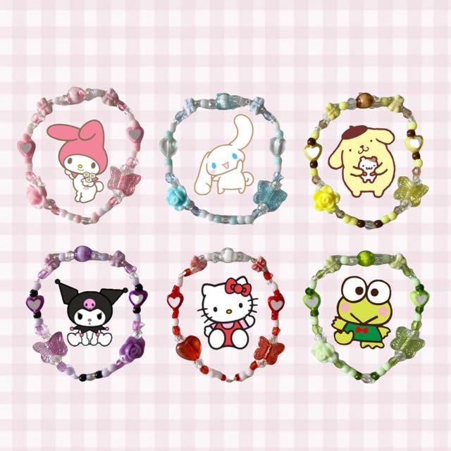 sanrio beaded bracelets my melody cinnamoroll pompompurin kuromi hello kitty keroppi, Women's