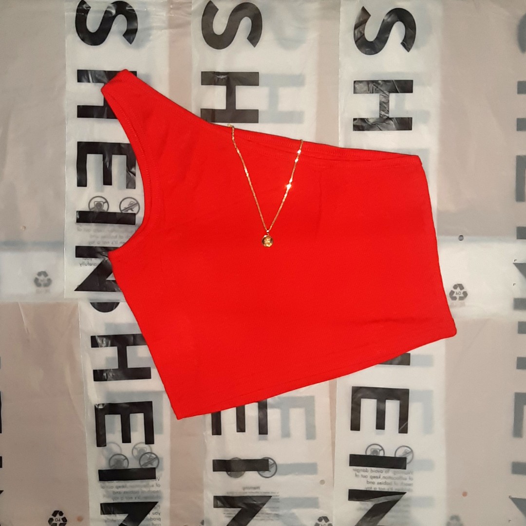Shein One shoulder top, Women's Fashion, Tops, Others Tops on Carousell