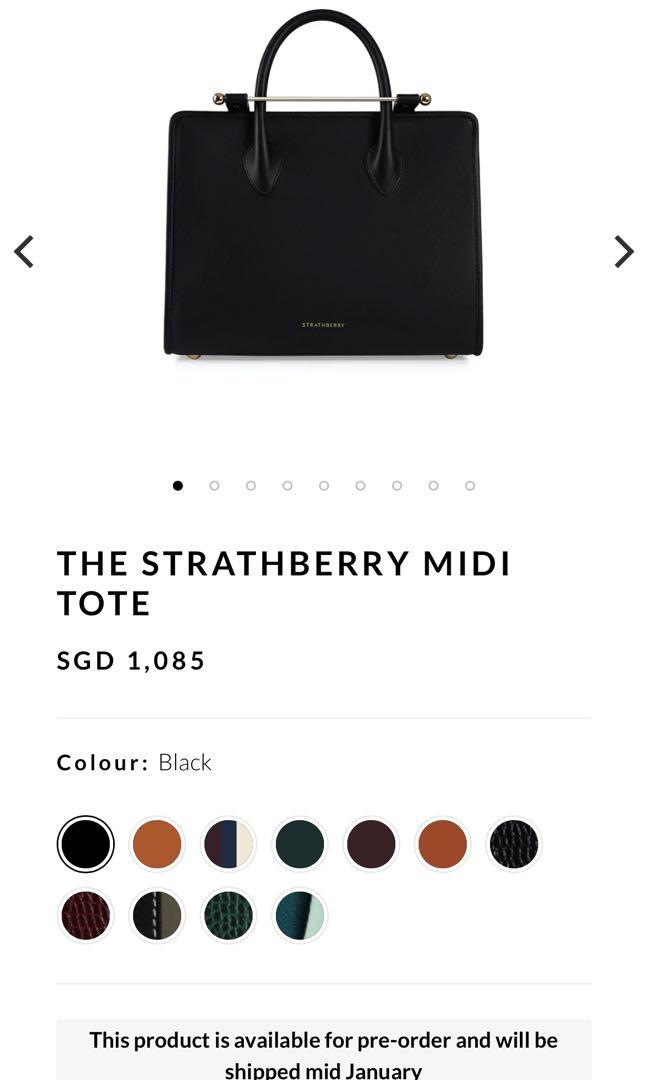 STRATHBERRY Midi Tote Bag in Black