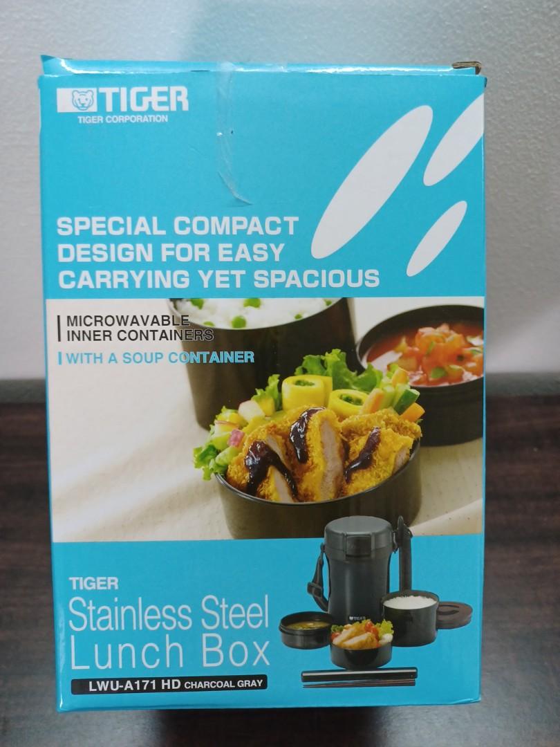 Tiger Thermos Insulation Lunch Box Stainless Steel Charcoal Gray LWU-A171-HD