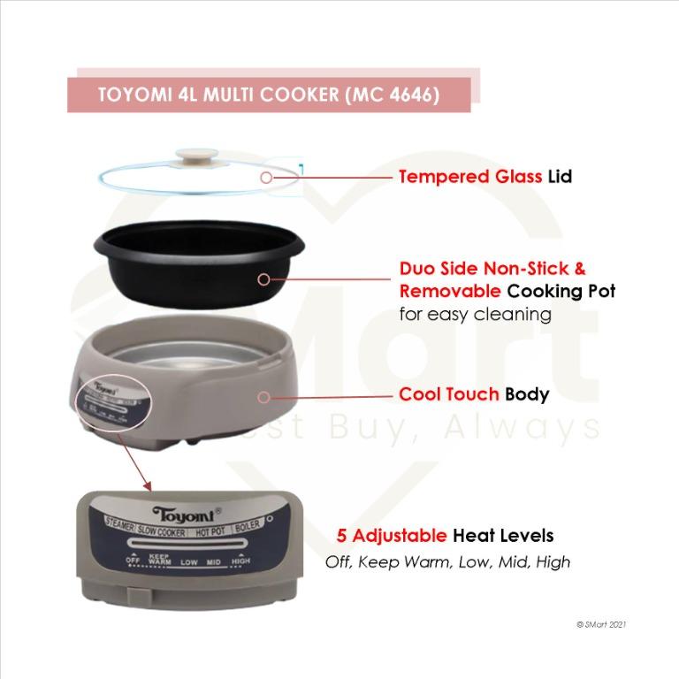 Toyomi 3.5L 4L Multi Cooker BBQ Hot Pot Stew MC 3838 MC 4646