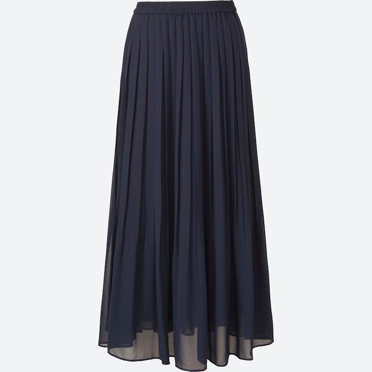 Uniqlo pleated skirt high waist in Navy 