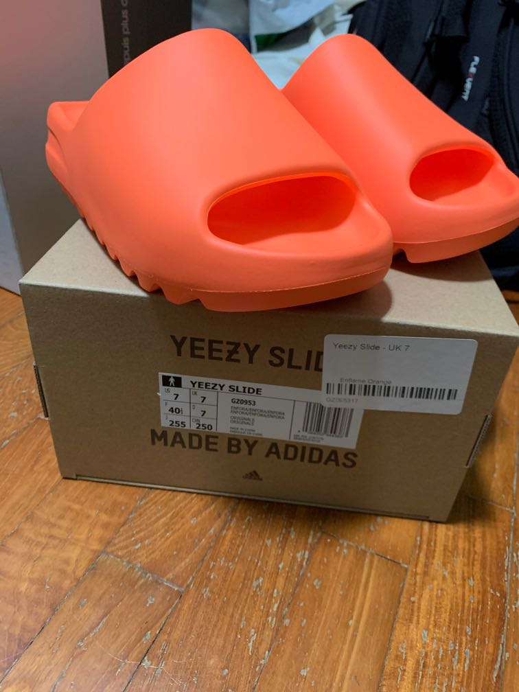 YEEZY SLIDE ENFLAME ORANGE, Men's Fashion, Footwear, Flipflops and ...