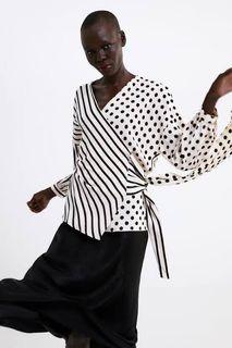 Zara Polka Dot Wrap Top