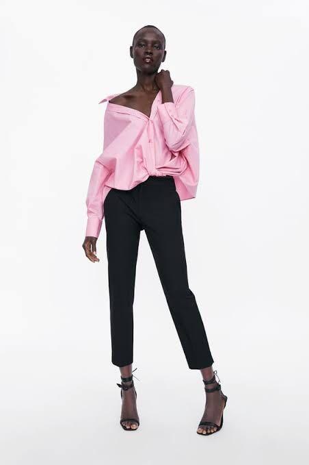 ZARA SHIRT WITH KNOTTED FRONT, Fesyen 