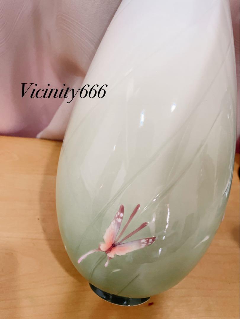 可面交FRANZ 法藍瓷蝶舞系列煙波水舞花瓶FZ00042 瓷器收藏品擺飾手