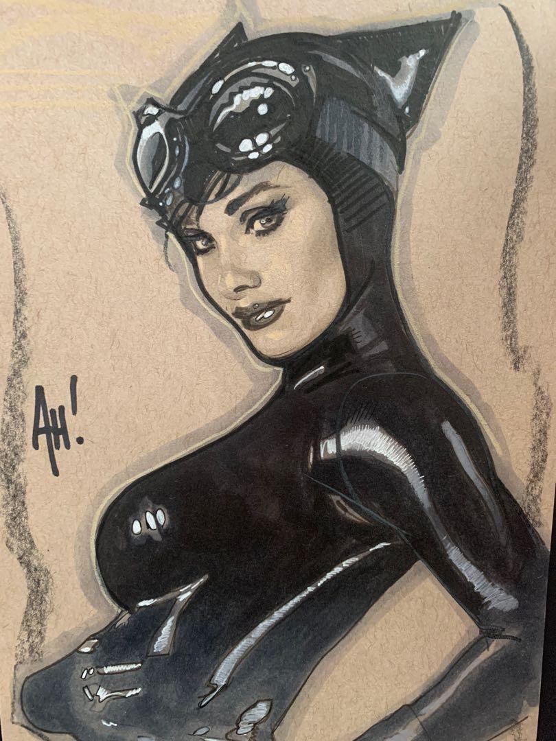 adam-hughes-catwoman-original-art-hobbies-toys-books-magazines