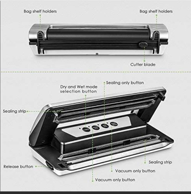 Aicook Vacuum Sealer, 4in1 Vacuum Sealer with Cutter Max 30 CM