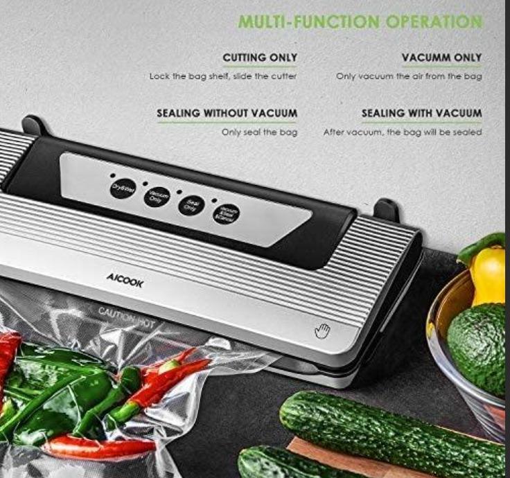 Aicook Vacuum Sealer, 4in1 Vacuum Sealer with Cutter Max 30 CM