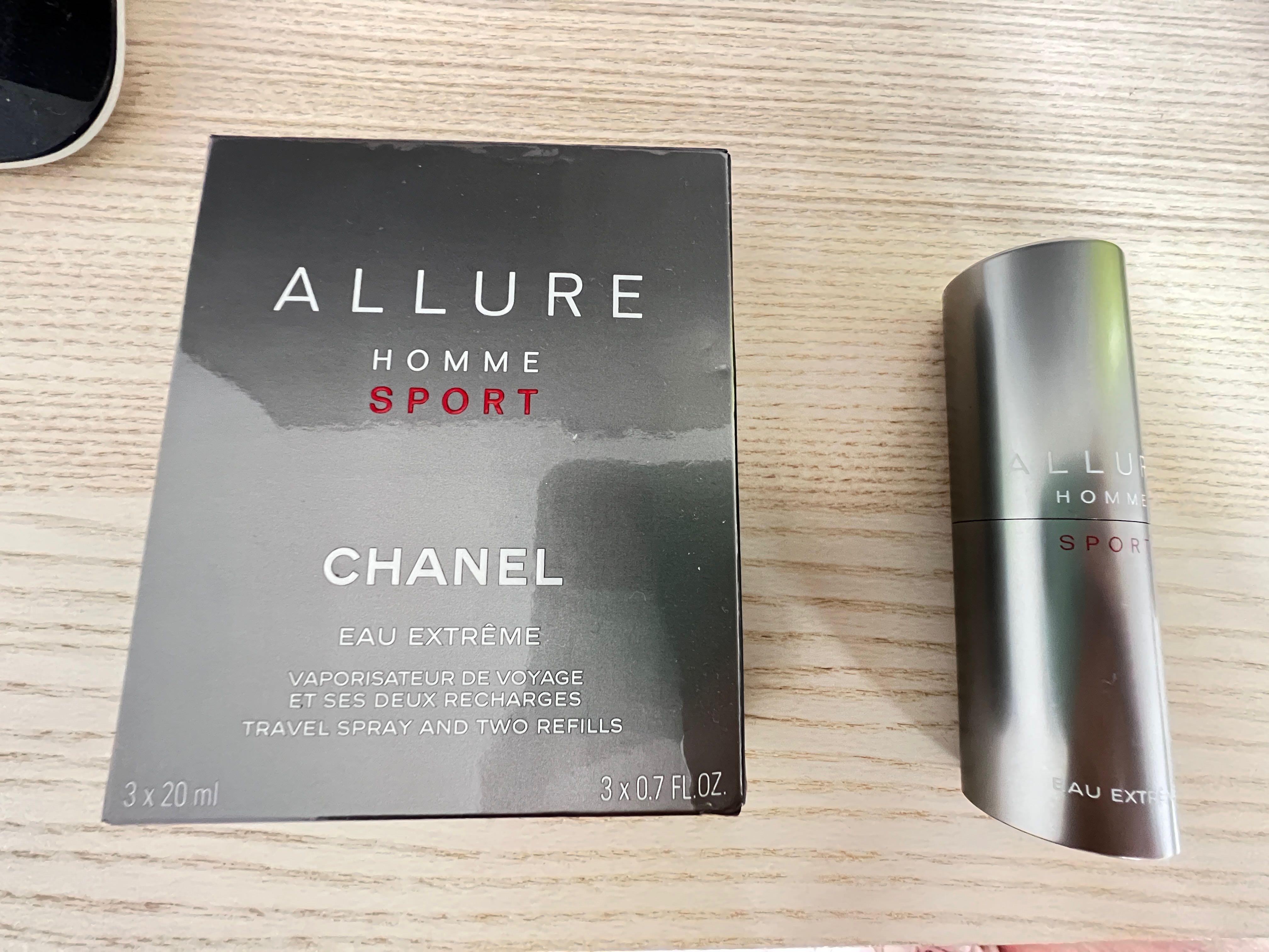 ALLURE HOMME SPORT CHANEL 3x20, Beauty & Personal Care, Fragrance &  Deodorants on Carousell