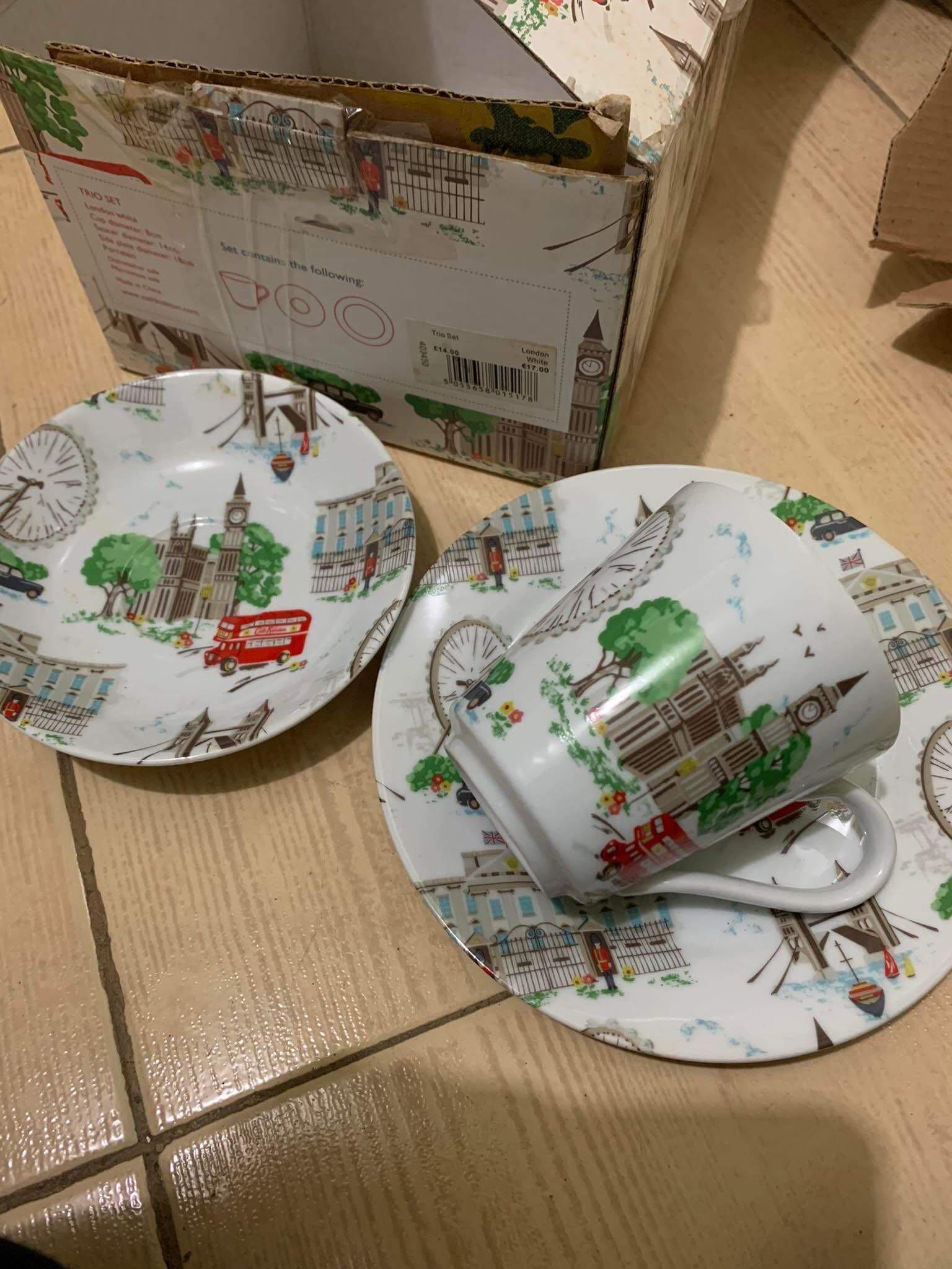 Authentic Cath Kidston Trio Ceramic (Cup/ Mug, Saucer and Cake Plate