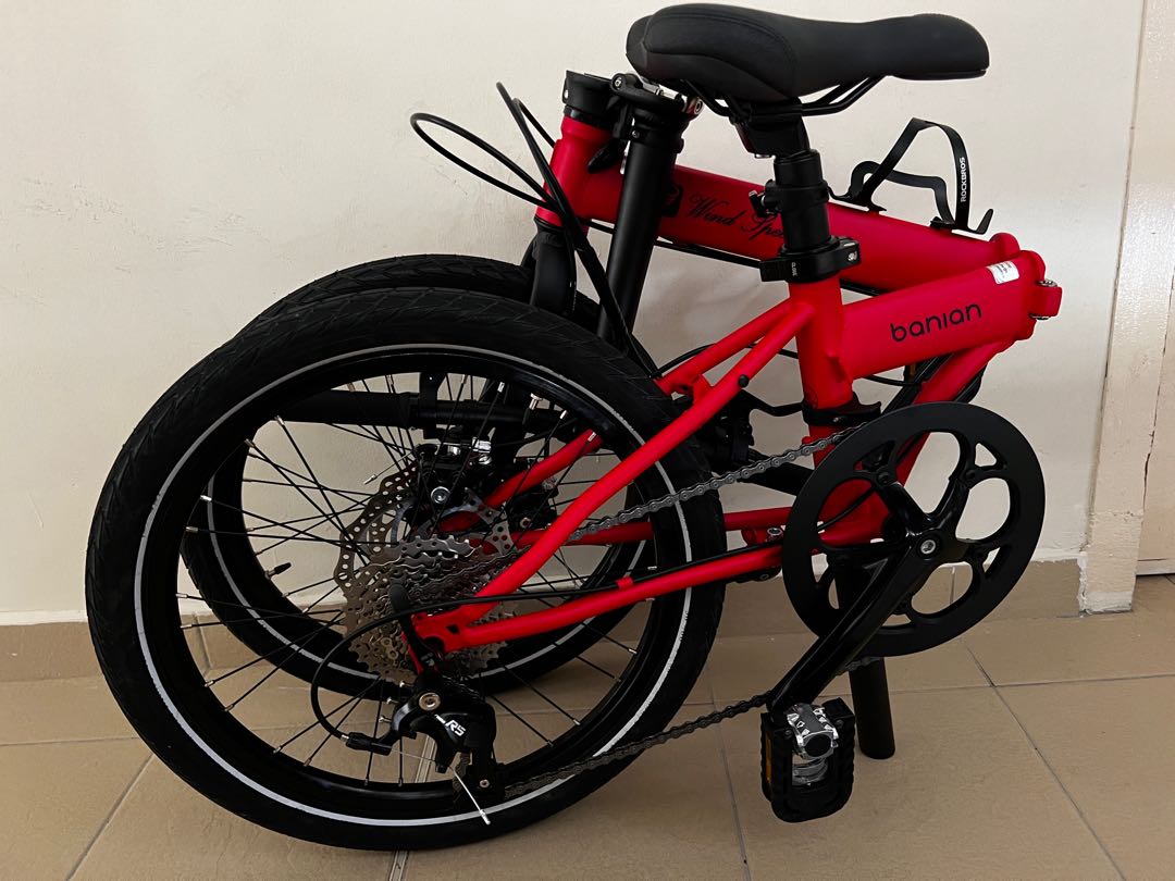 Banian folding bikes with the choice of a 9 speed disc brake