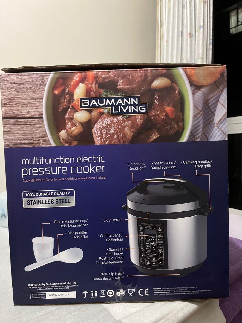 Baumann Living Duo Pressure Cooker and Air Fryer  Introducing the  first-in-market Baumann Living Duo Pressure Cooker and Air Fryer. It's a combo  cooker that makes your food tender juicy on the