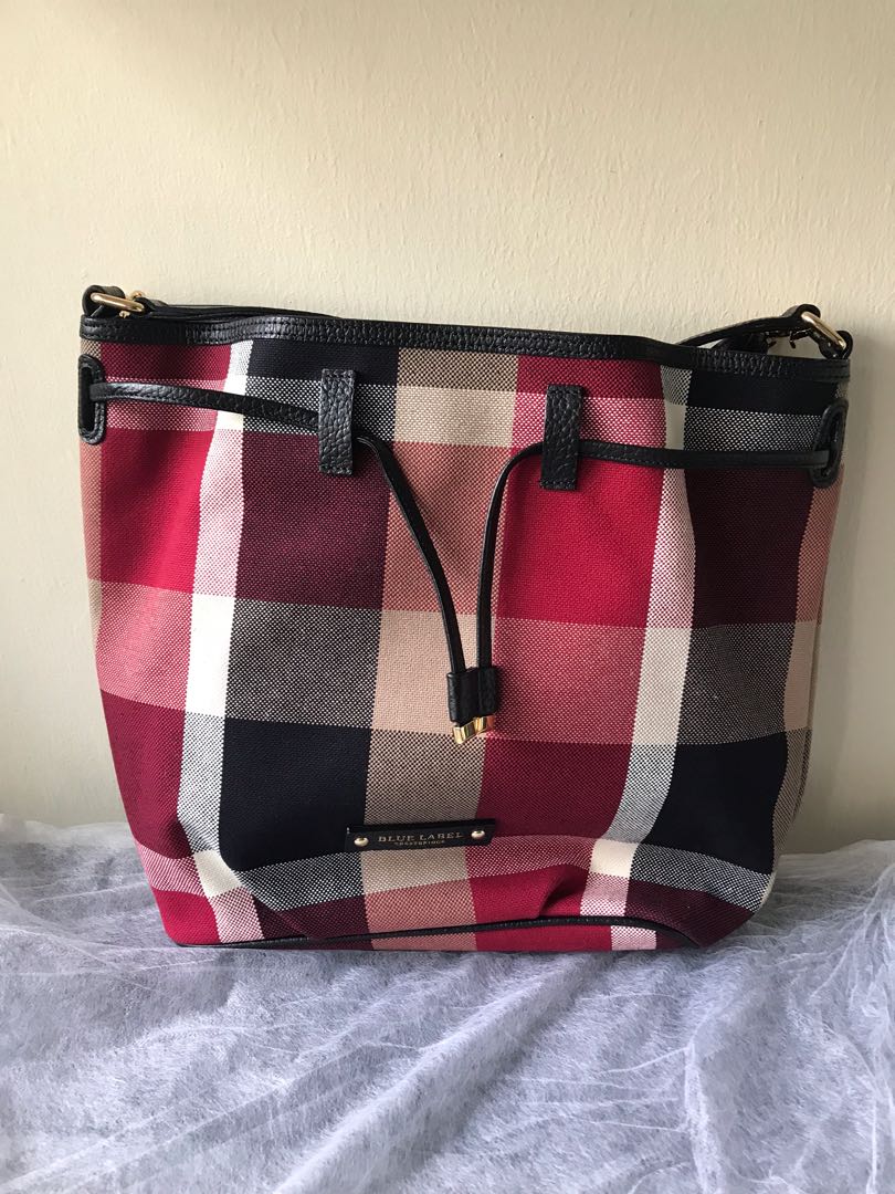 Blue label bucket sling bag L,made in Japan ship from japan, Women's