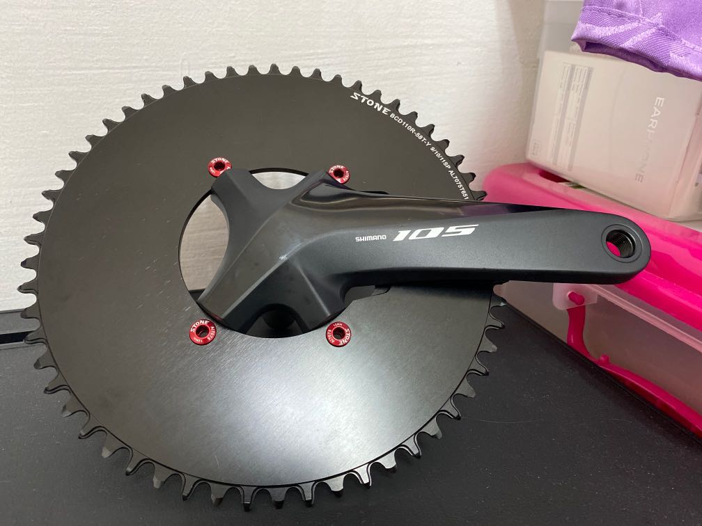 BN SHIMANO 105 LEFT RIGHT CRANKARMS STONE 58T ROUND CHAINRING