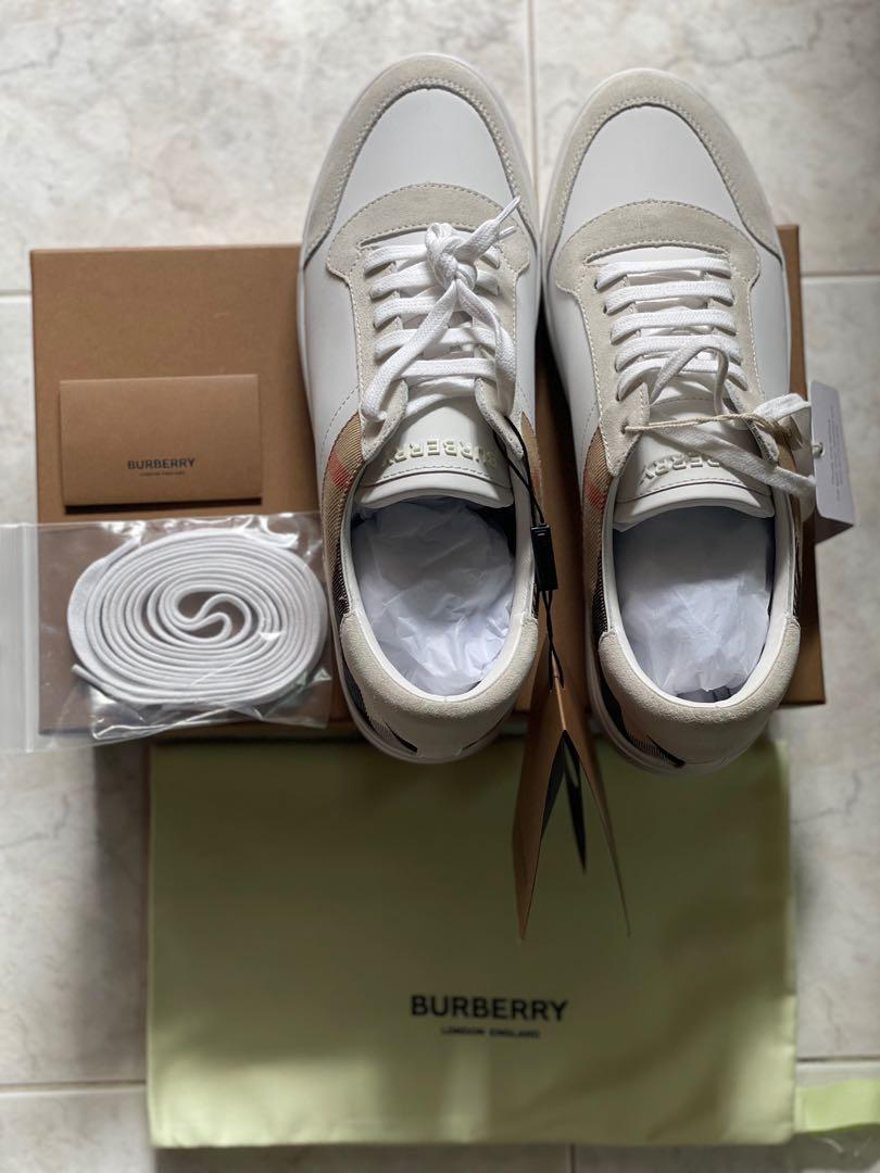 Burberry leather suede best sale and house check sneakers