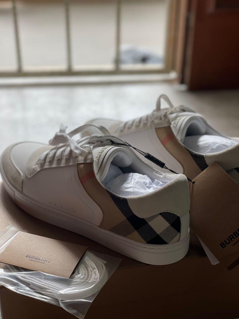 Burberry leather suede discount and house check sneakers