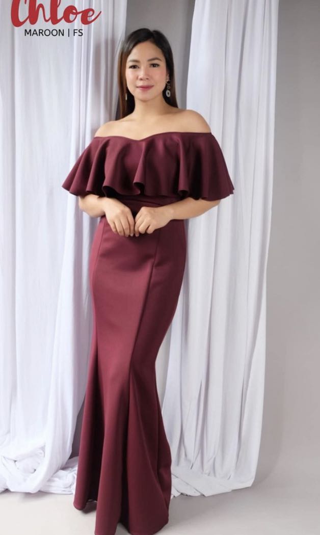 long gown maroon
