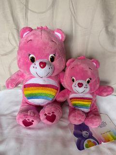 8 1/2" Care Bears CHEER BEAR Plush Furry Fuzzy Bean Bag Toy W/ Rainbow 2017 