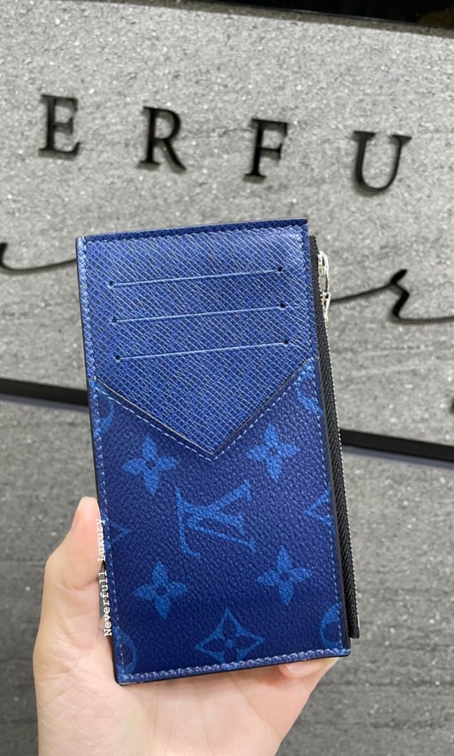 coin card holder Louis Vuitton Blue Leather ref.169030 - Joli Closet