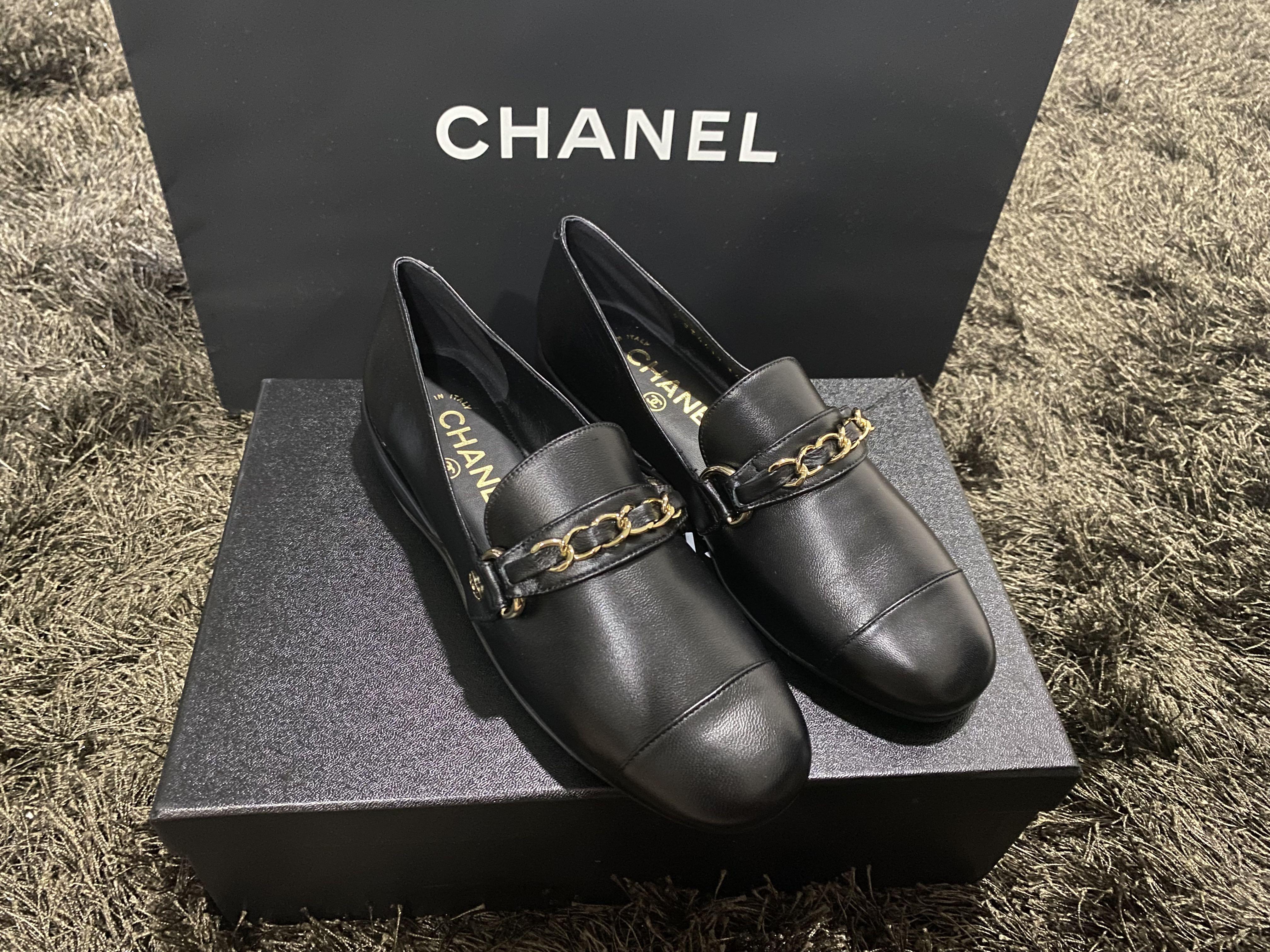 Chanel leather loafer, Luxury, Apparel on Carousell