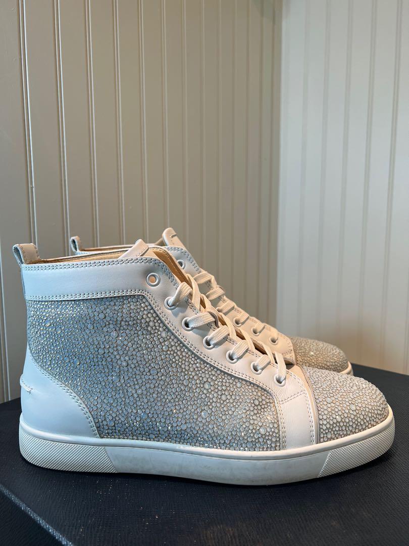 Christian Louboutin Louis White Crystal Sneakers 40.5 Men