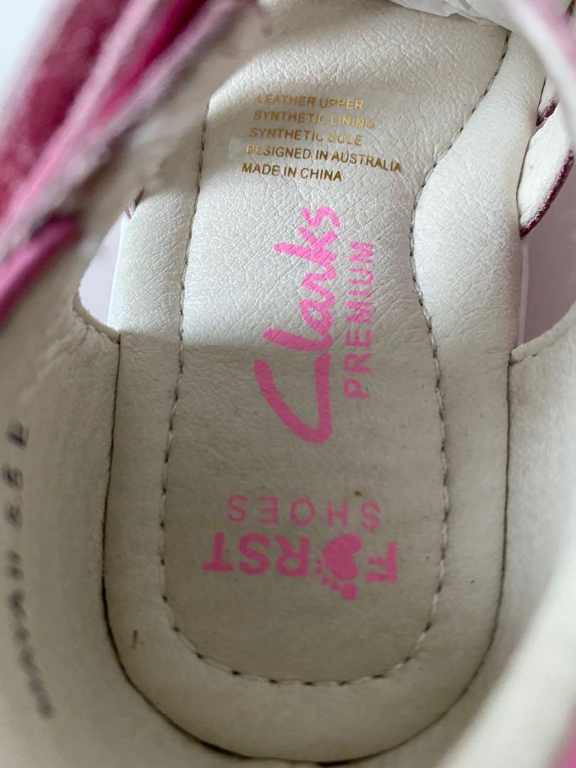 clarks premium first shoes girls pink, Babies u0026 Kids, Babies u0026 Kids Fashion  on Carousell