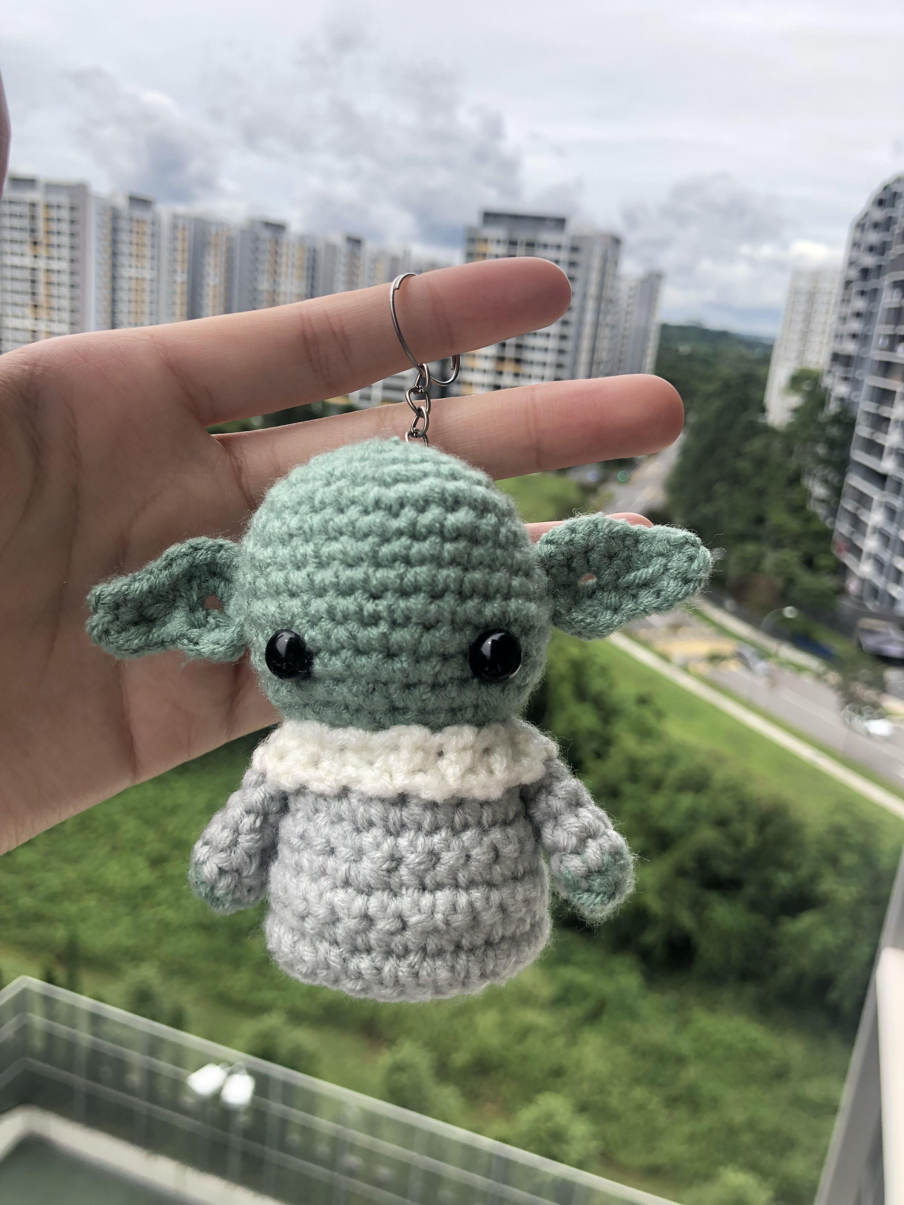 Crochet Baby Yoda Keychain, Hobbies & Toys, Stationery & Craft