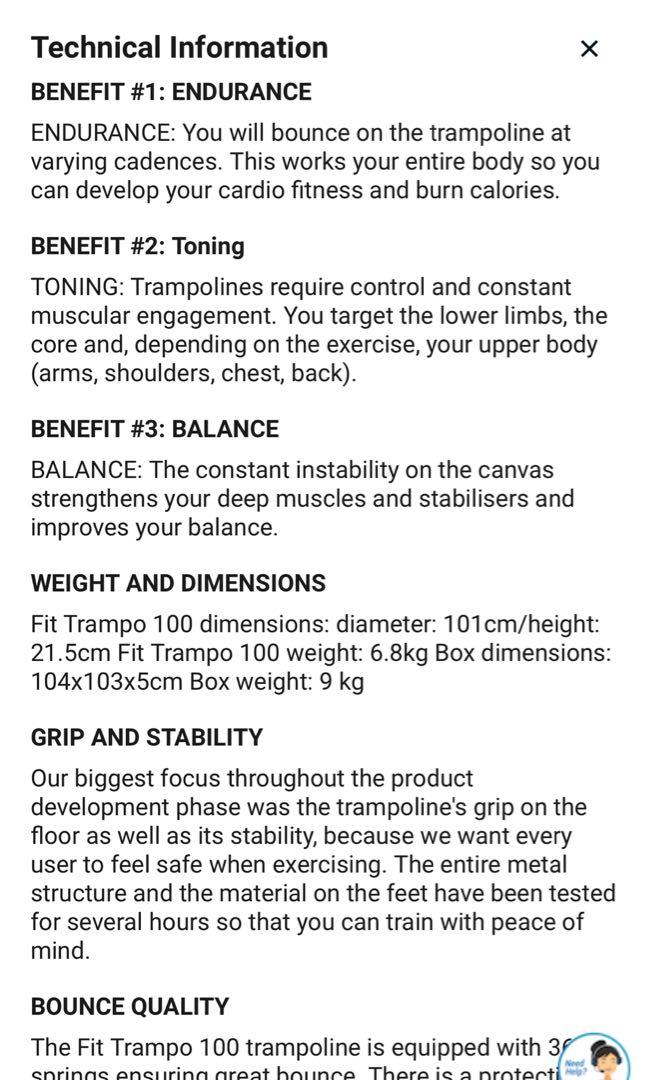 Cardio fitness trampoline on sale fit trampo 100