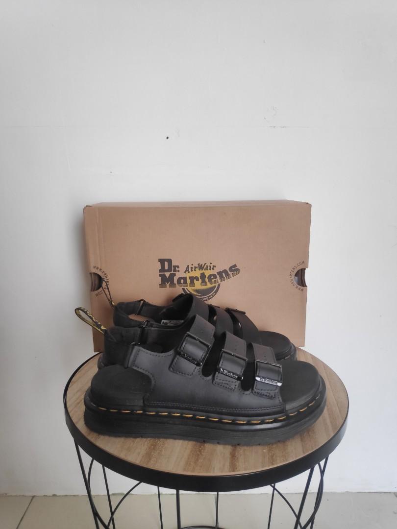 Dr. Martens Soloman Black Hydro Leather Sandals