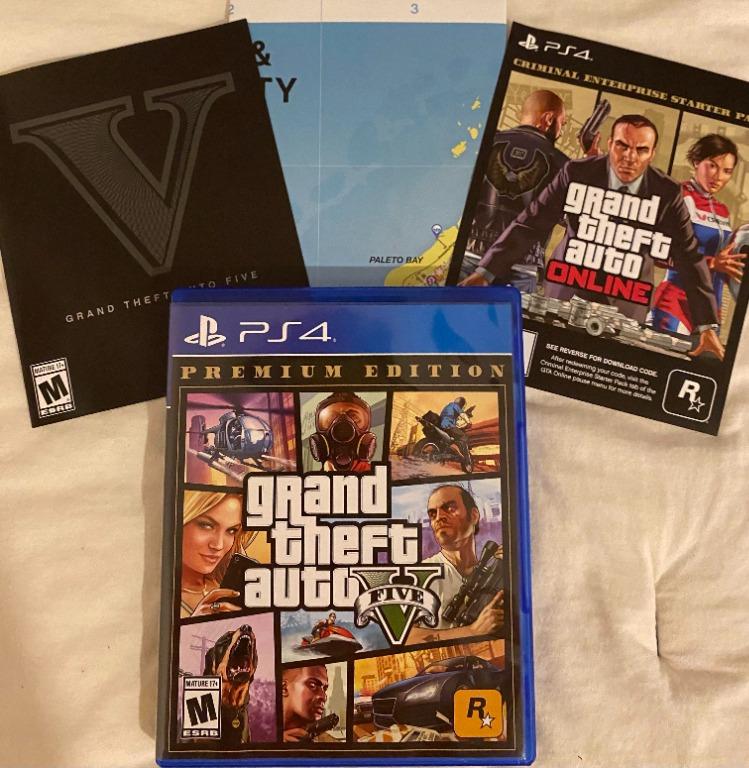 Grand Theft Auto V GTA V Premium Edition PS4 Game With Map Playstation 4 PS  4 GTAV, Video Gaming, Video Games, PlayStation on Carousell