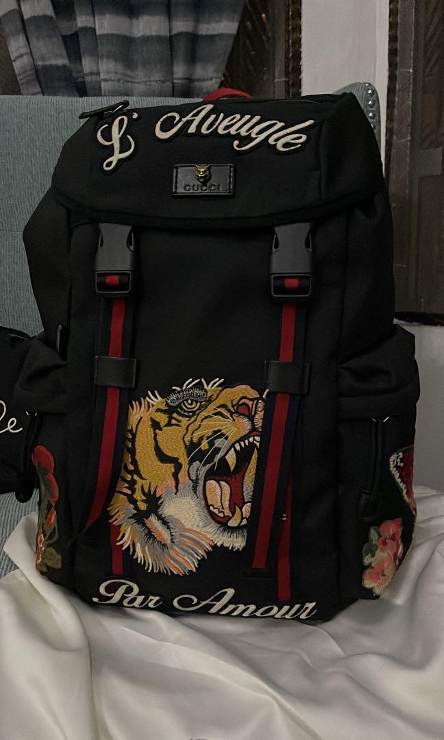 Gucci backpack with on sale embroidery