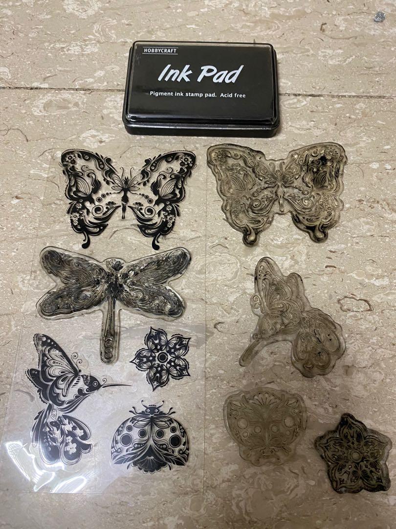 Ink pad/ rubber stencil, Hobbies & Toys, Stationery & Craft, Art