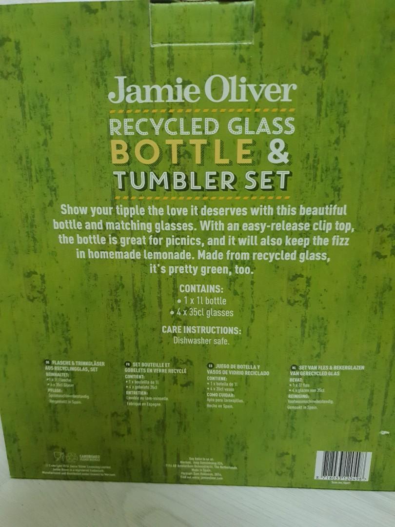 Jamie oliver recycled glass bottle & tumbler set, Furniture & Home