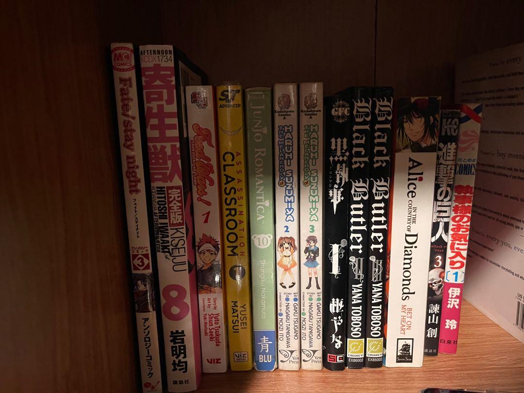 Japanese and English Mangas (Category: Comics & Manga) located in Taytay. Submitted by definehipster (Listing ID 1132473723, Image 1). Description: Assassination Classroom ENGLISH - 400 (with booker kun sleeve) Junjo Romantica ENGLISH - 300 Melancholy of Haruhi Suzumiya ENGLISH - 700 for both na po Shokugeki no Soma Food Wars ENGLISH - 400 (brand new) Alice in the Country of Diamonds ENGLISH - 300 Black Butler V1-3 (Vol 1 is Japanese) - 1000 for 
