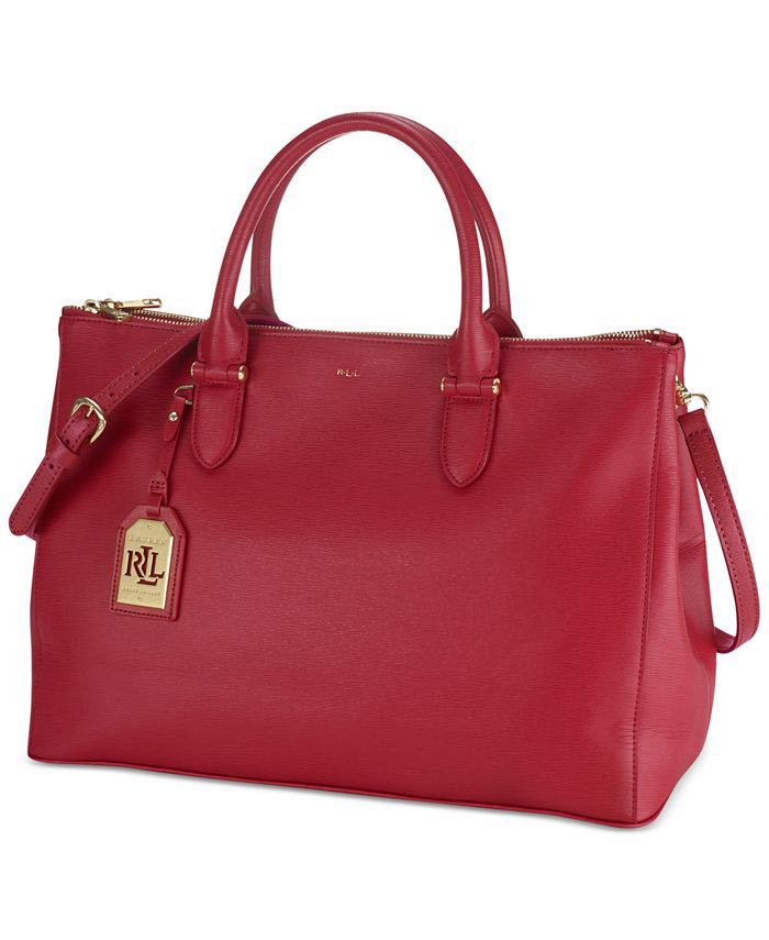 Lauren Ralph Lauren Newbury Double Zip Satchel Red Women s