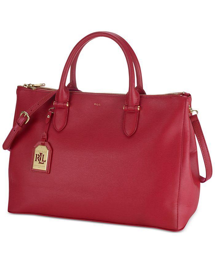 Lauren Ralph Lauren Newbury Double Zip Satchel Red