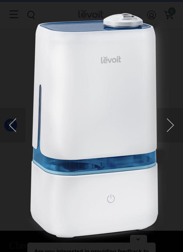 Levoit Classic air humidifier misty cooler, Furniture & Home Living