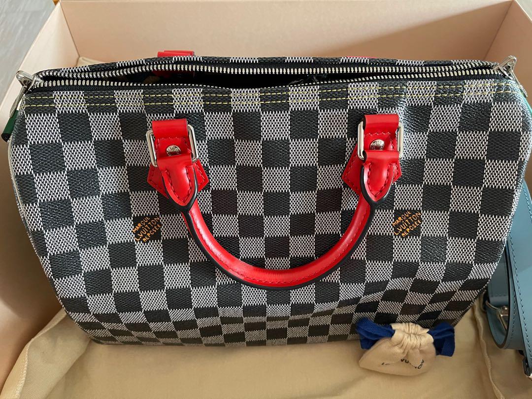 LOUIS VUITTON Damier Azur Tahitienne Speedy 30 Bandouliere Limited Edi