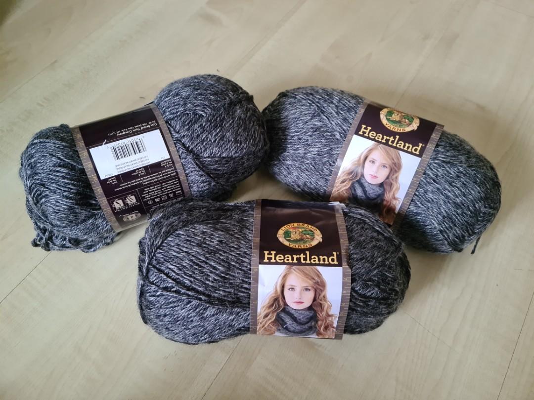 Lion Brand Yarn Heartland Great Smoky Mountains Basic Medium Acrylic Gray Yarn 3 Pack