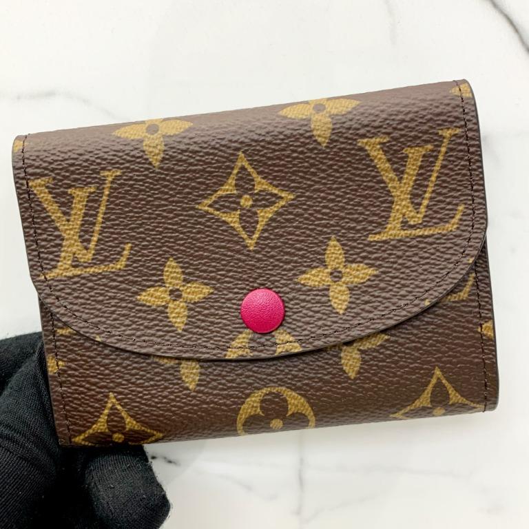 LOUIS VUITTON Rosalie Coin purse M41939 Monogram canvas Brown Fuschia Japan  Used