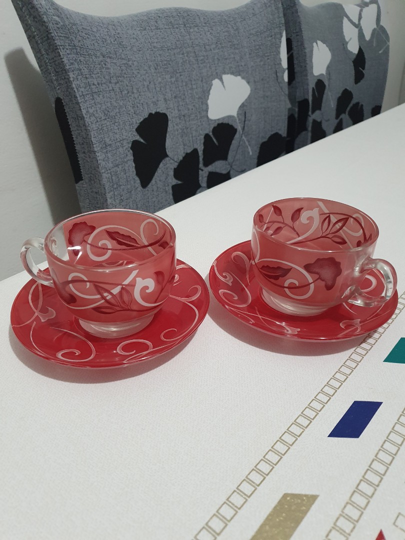 Luminarc Cups and saucers, Furniture & Home Living, Kitchenware