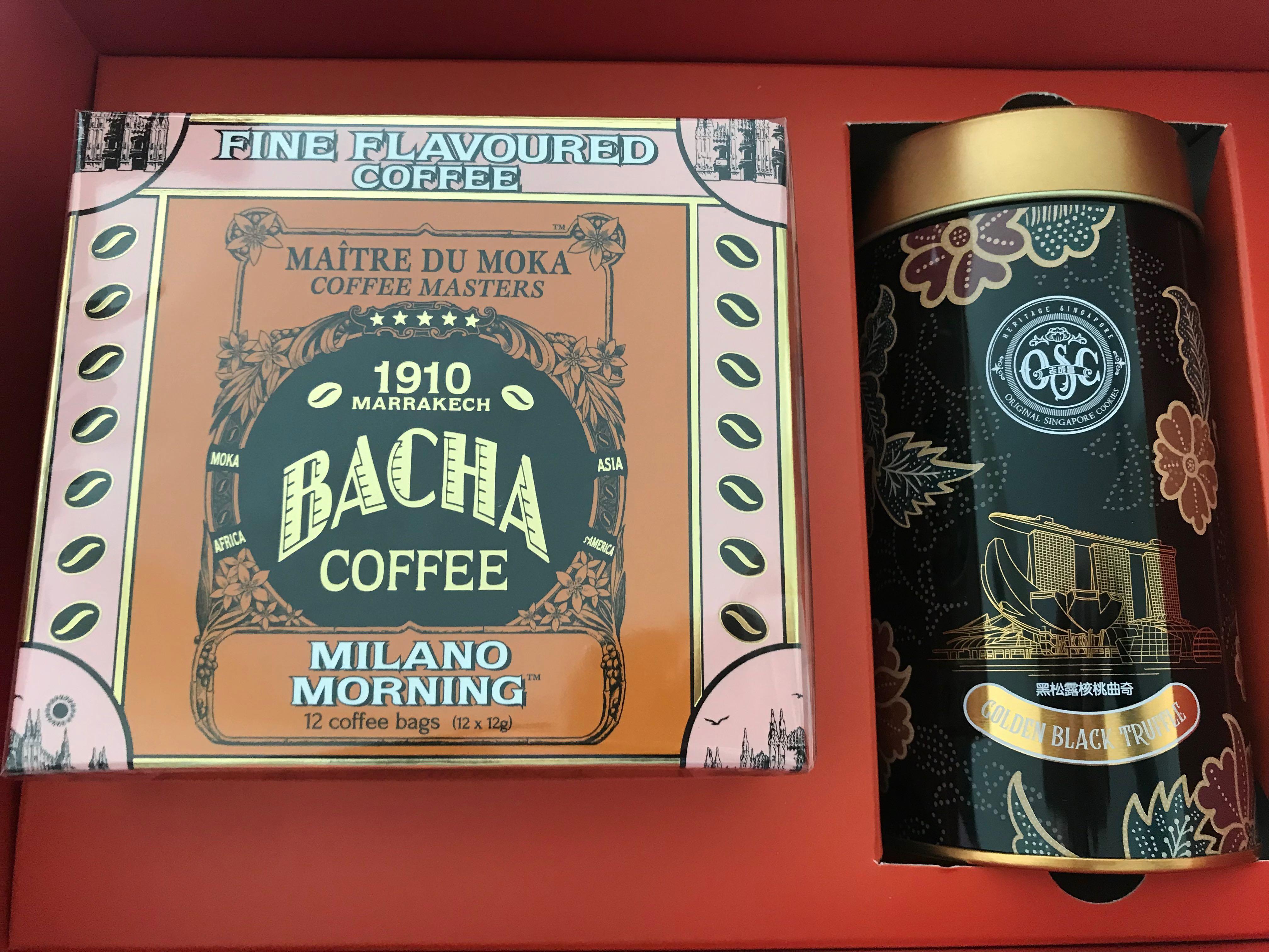 MBS Bacha Coffee Old Seng Choong Cookies Gift Set Box, Food & Drinks